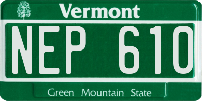 VT license plate NEP610