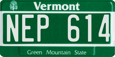 VT license plate NEP614