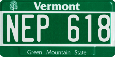 VT license plate NEP618