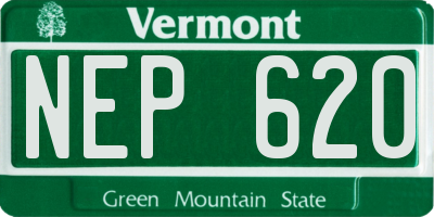 VT license plate NEP620