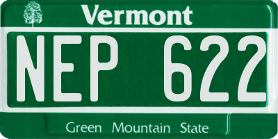 VT license plate NEP622