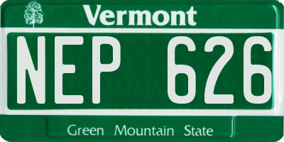 VT license plate NEP626