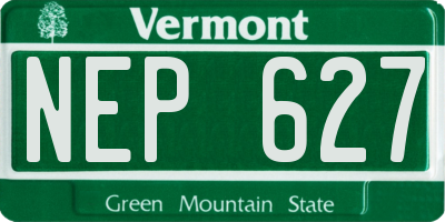 VT license plate NEP627