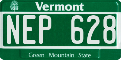 VT license plate NEP628