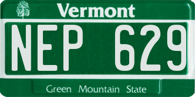 VT license plate NEP629