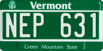 VT license plate NEP631