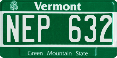 VT license plate NEP632
