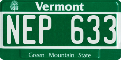VT license plate NEP633
