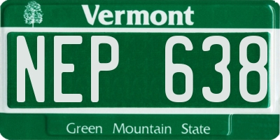 VT license plate NEP638