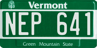 VT license plate NEP641
