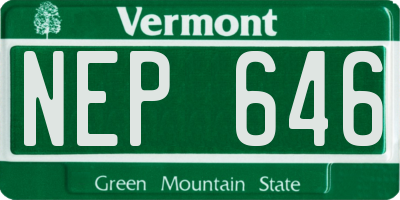 VT license plate NEP646