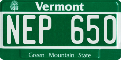 VT license plate NEP650