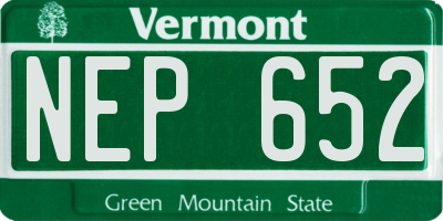 VT license plate NEP652