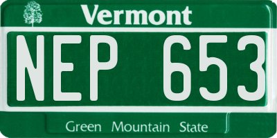 VT license plate NEP653