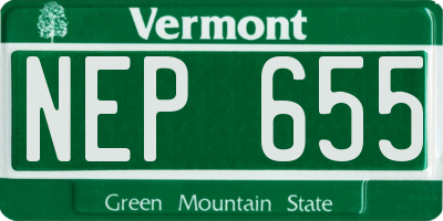 VT license plate NEP655