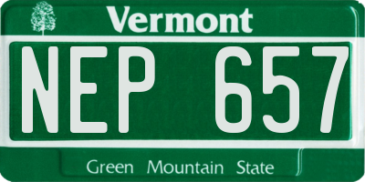 VT license plate NEP657