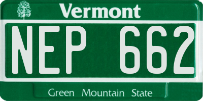 VT license plate NEP662