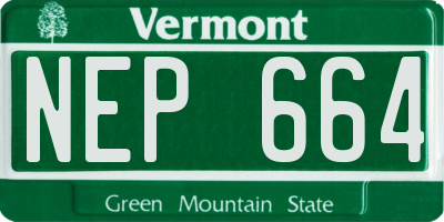 VT license plate NEP664