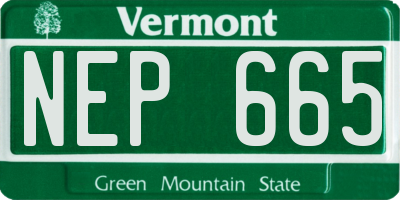 VT license plate NEP665