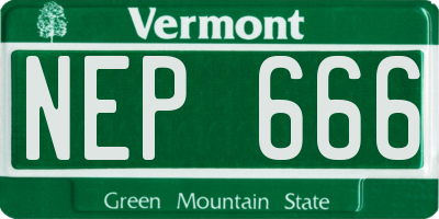 VT license plate NEP666