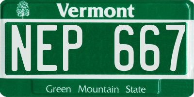 VT license plate NEP667