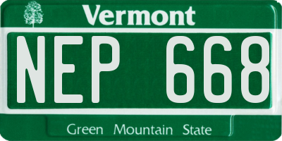 VT license plate NEP668