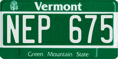 VT license plate NEP675