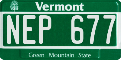 VT license plate NEP677