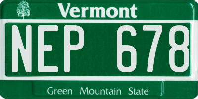 VT license plate NEP678