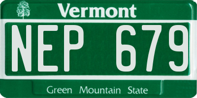 VT license plate NEP679