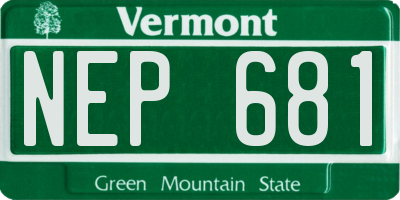 VT license plate NEP681