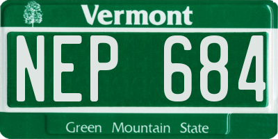 VT license plate NEP684