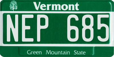 VT license plate NEP685