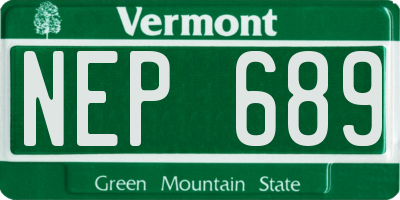 VT license plate NEP689