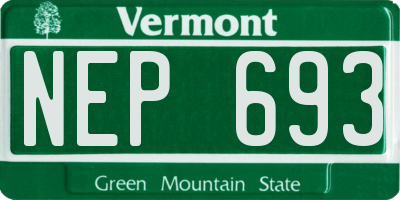 VT license plate NEP693