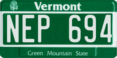 VT license plate NEP694