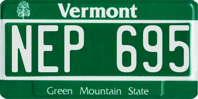 VT license plate NEP695
