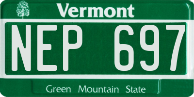VT license plate NEP697