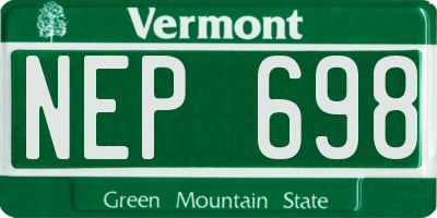 VT license plate NEP698