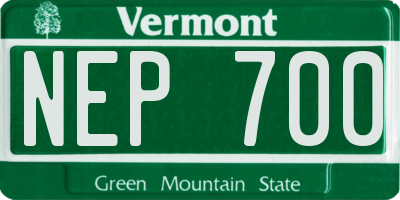 VT license plate NEP700