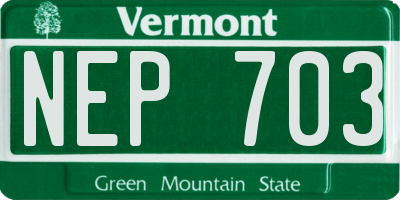 VT license plate NEP703