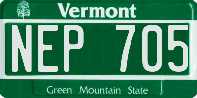 VT license plate NEP705