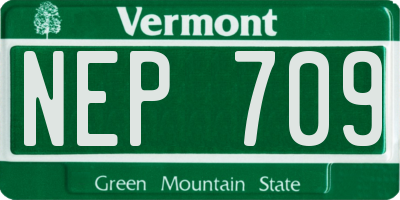 VT license plate NEP709