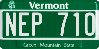 VT license plate NEP710