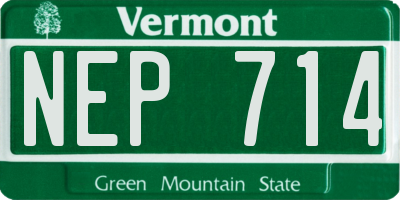 VT license plate NEP714