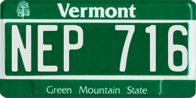 VT license plate NEP716