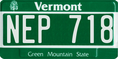 VT license plate NEP718