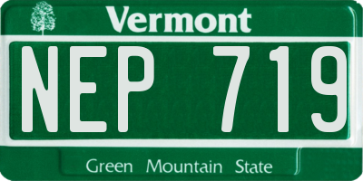 VT license plate NEP719
