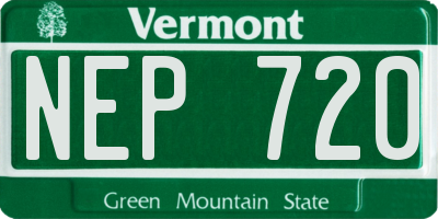 VT license plate NEP720