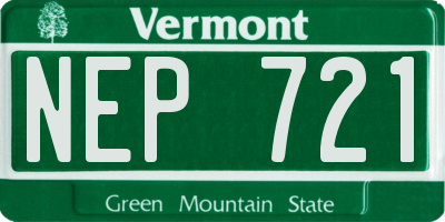 VT license plate NEP721